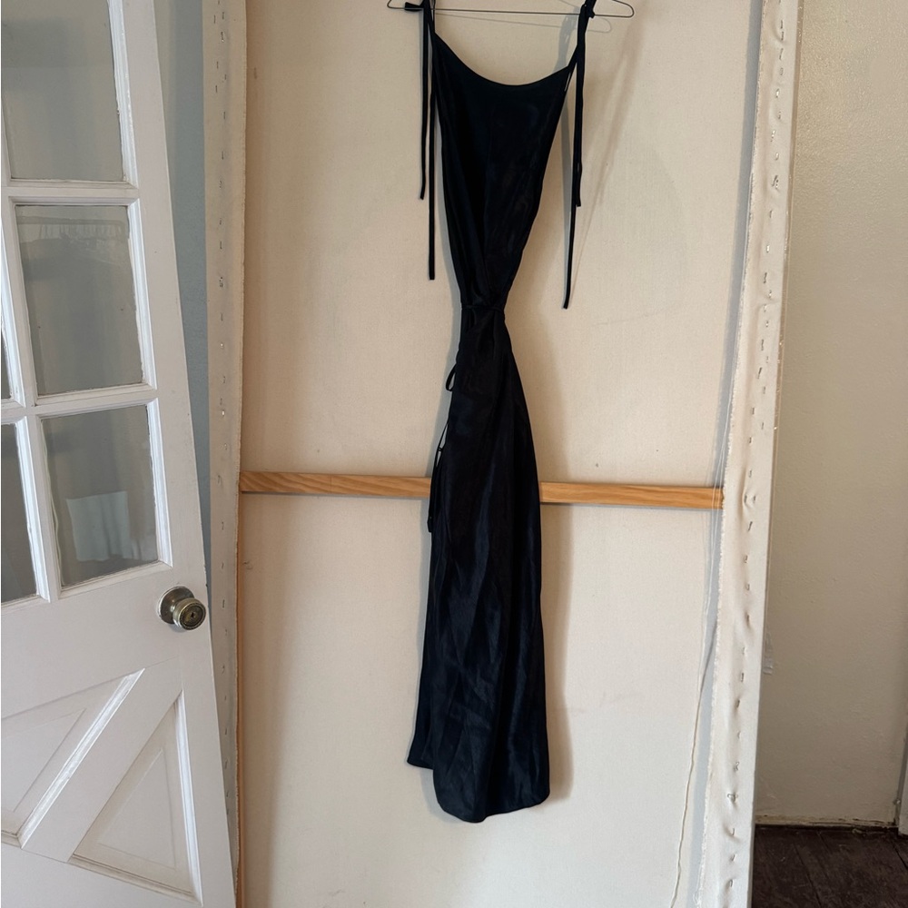 acne studios silk slip tie dress